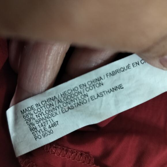 4081)Eloquii Studio Red Off Shoulders 3/4 Puff Sleeve Tie Neck Blouse Size 16 - Picture 7 of 7